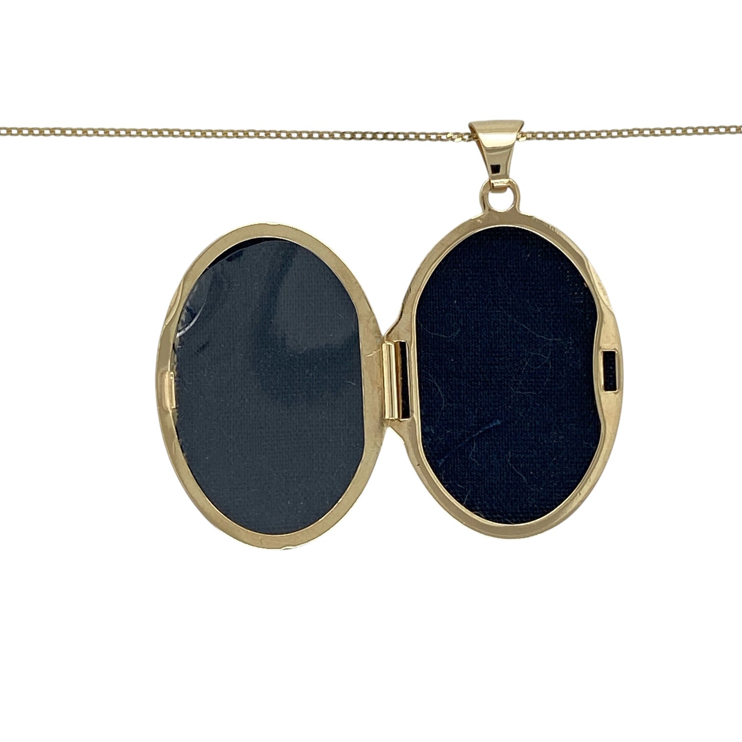9ct Gold Oval Flower Butterfly Locket 20" Necklace