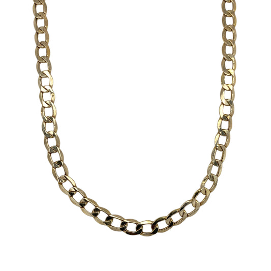 9ct Gold 20" Semi Hollow Curb Chain