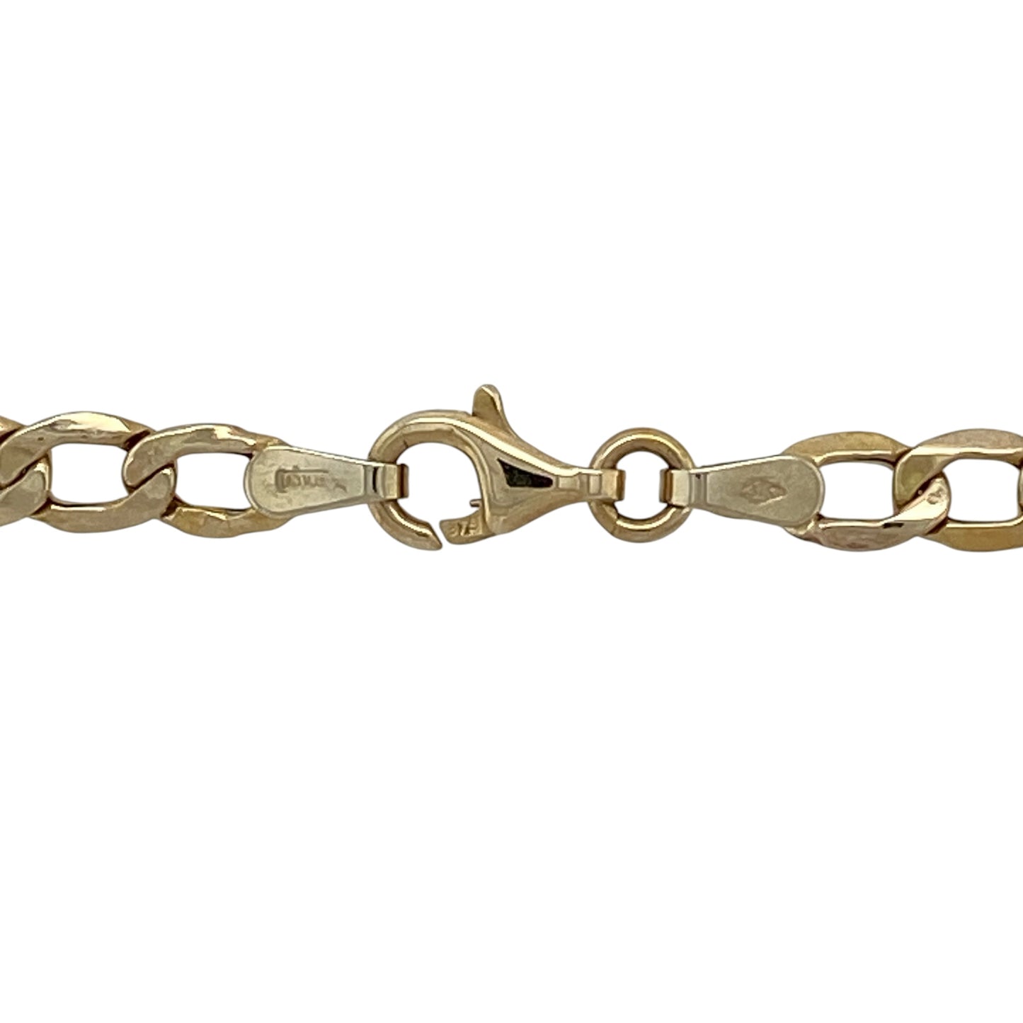 Add timeless style to your jewellery collection with this pre-owned 9ct yellow gold semi hollow curb chain, featuring classic 4mm curb links that offer a bold look with a comfortable feel for everyday wear or displaying your favourite pendant.

Design: The chain features traditional 4mm semi hollow curb links with a polished finish, creating a classic and versatile appearance. Measuring 20 inches in length, it offers a longer profile that can be worn alone or layered with other necklaces.