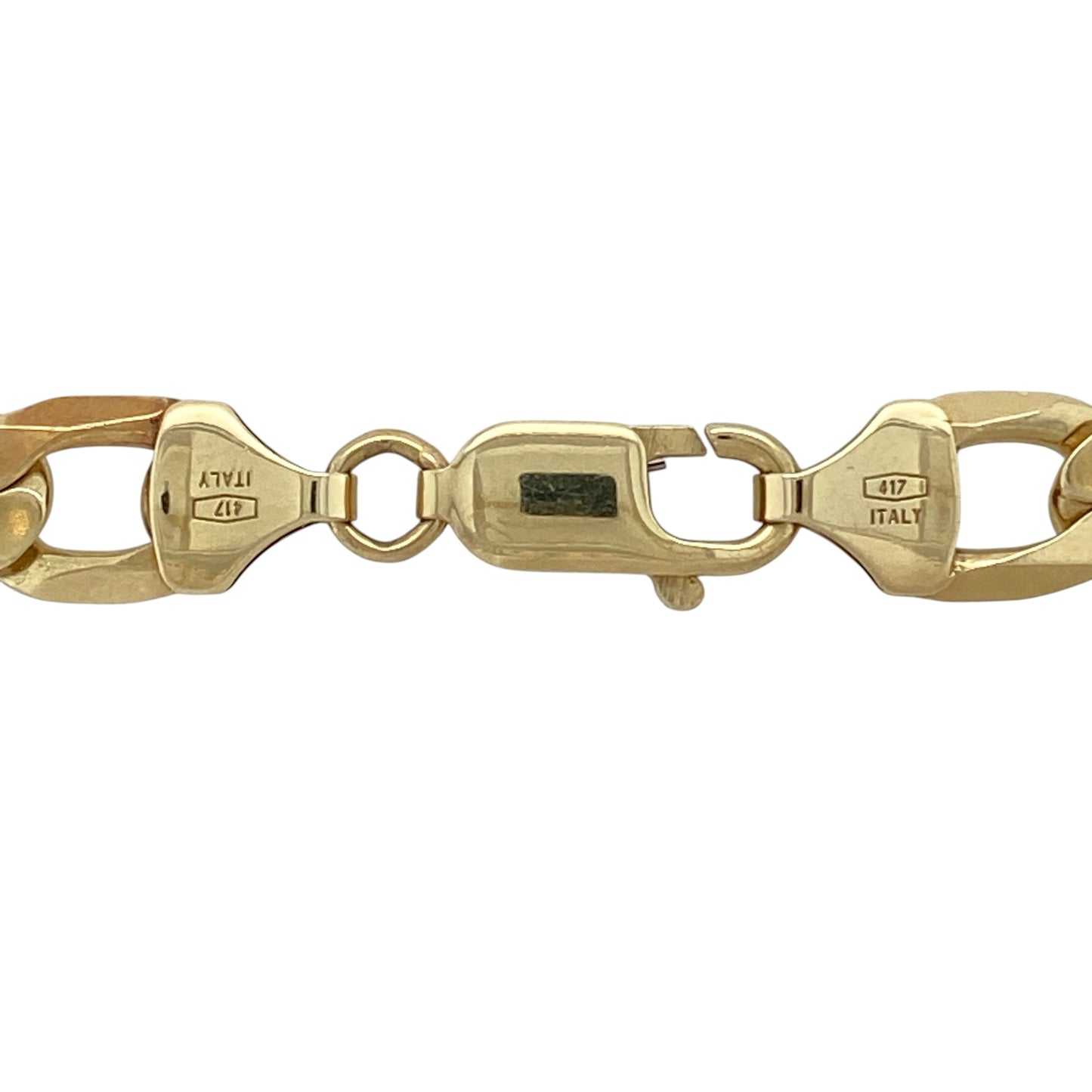 Make a bold statement with this pre-owned 9ct yellow gold curb chain, featuring substantial 9mm curb links and a classic design that offers timeless style and exceptional presence for everyday wear or special occasions.

Design: The chain showcases traditional 9mm curb links with a smooth polished finish, creating a bold and eye-catching look. Measuring 23 inches in length, it offers a longer profile that can be worn as a striking standalone piece or paired with a substantial pendant.