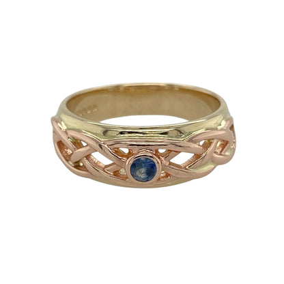 9ct Gold & Sapphire Clogau Celtic Band Ring