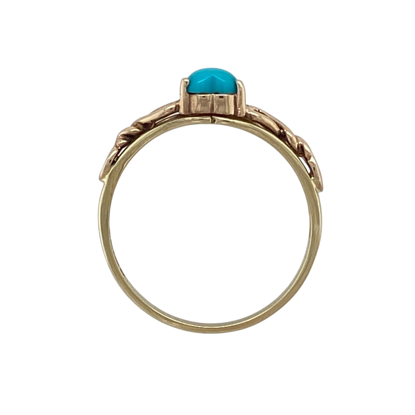 9ct Gold & Turquoise Clogau Heart Lovespoon Ring