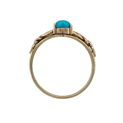 9ct Gold & Turquoise Clogau Heart Lovespoon Ring