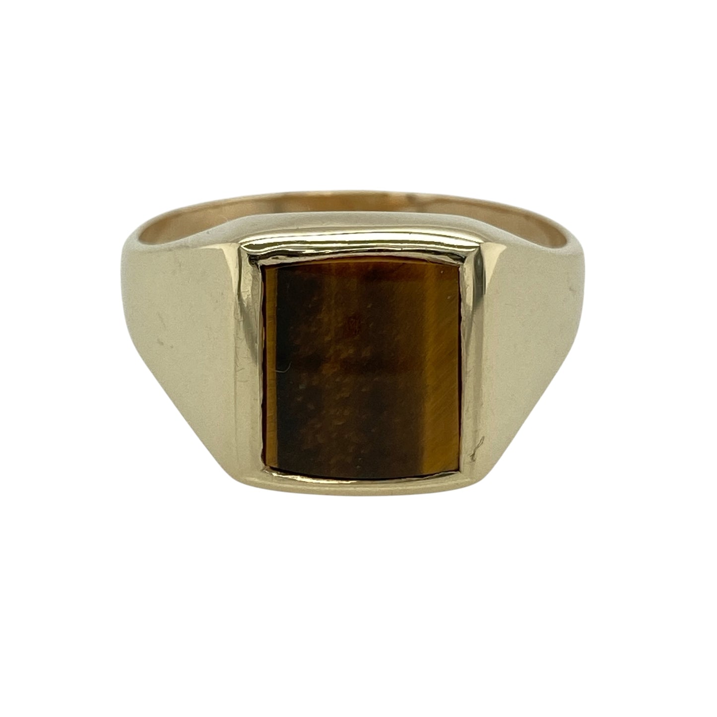 9ct Gold & Tiger's Eye Rectangle Signet Ring