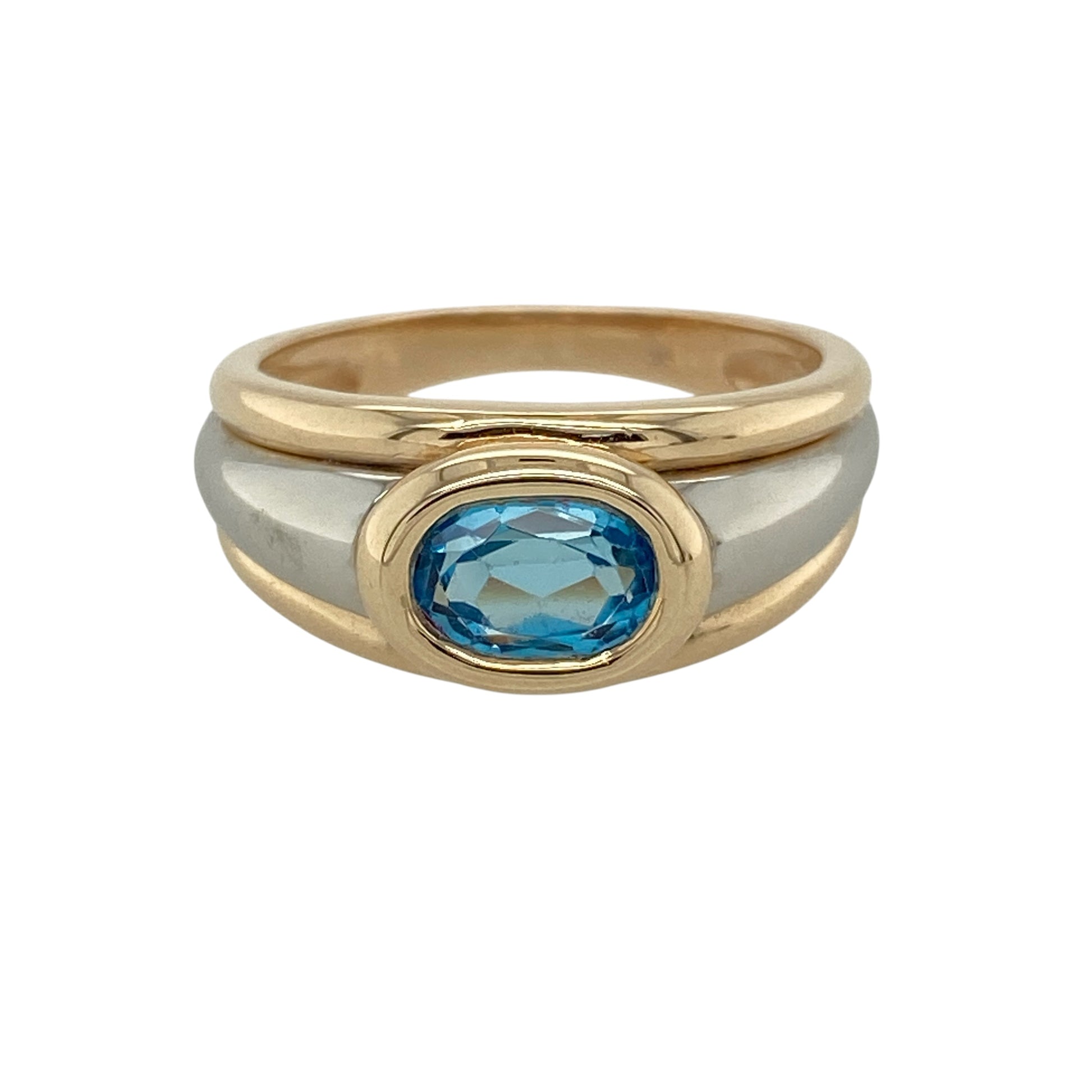 9ct Gold & Blue Topaz Oval Ring