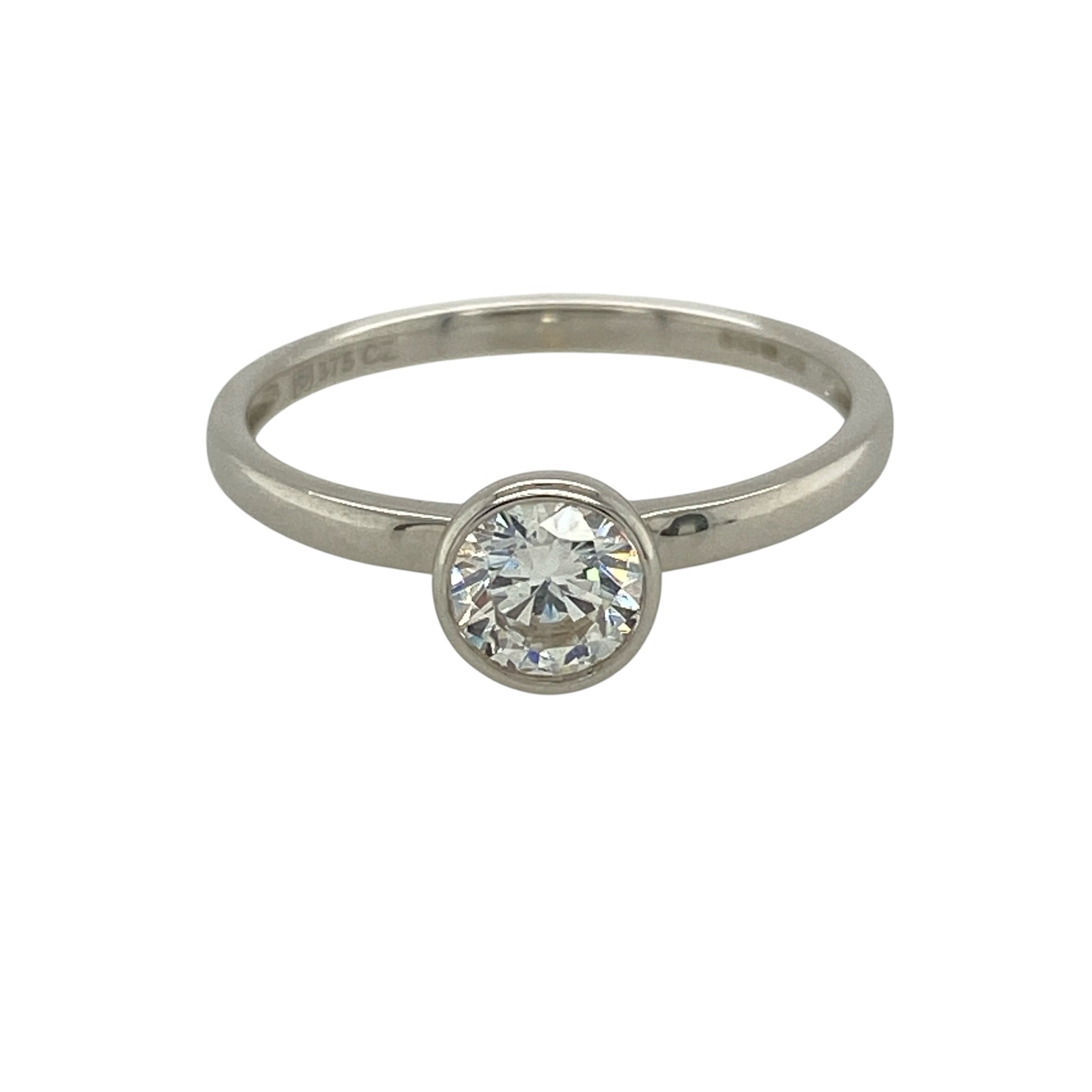 9ct White Gold & Cubic Zirconia Solitaire Ring
