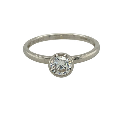 9ct White Gold & Cubic Zirconia Solitaire Ring