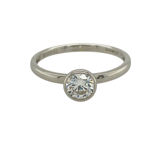 9ct White Gold & Cubic Zirconia Solitaire Ring