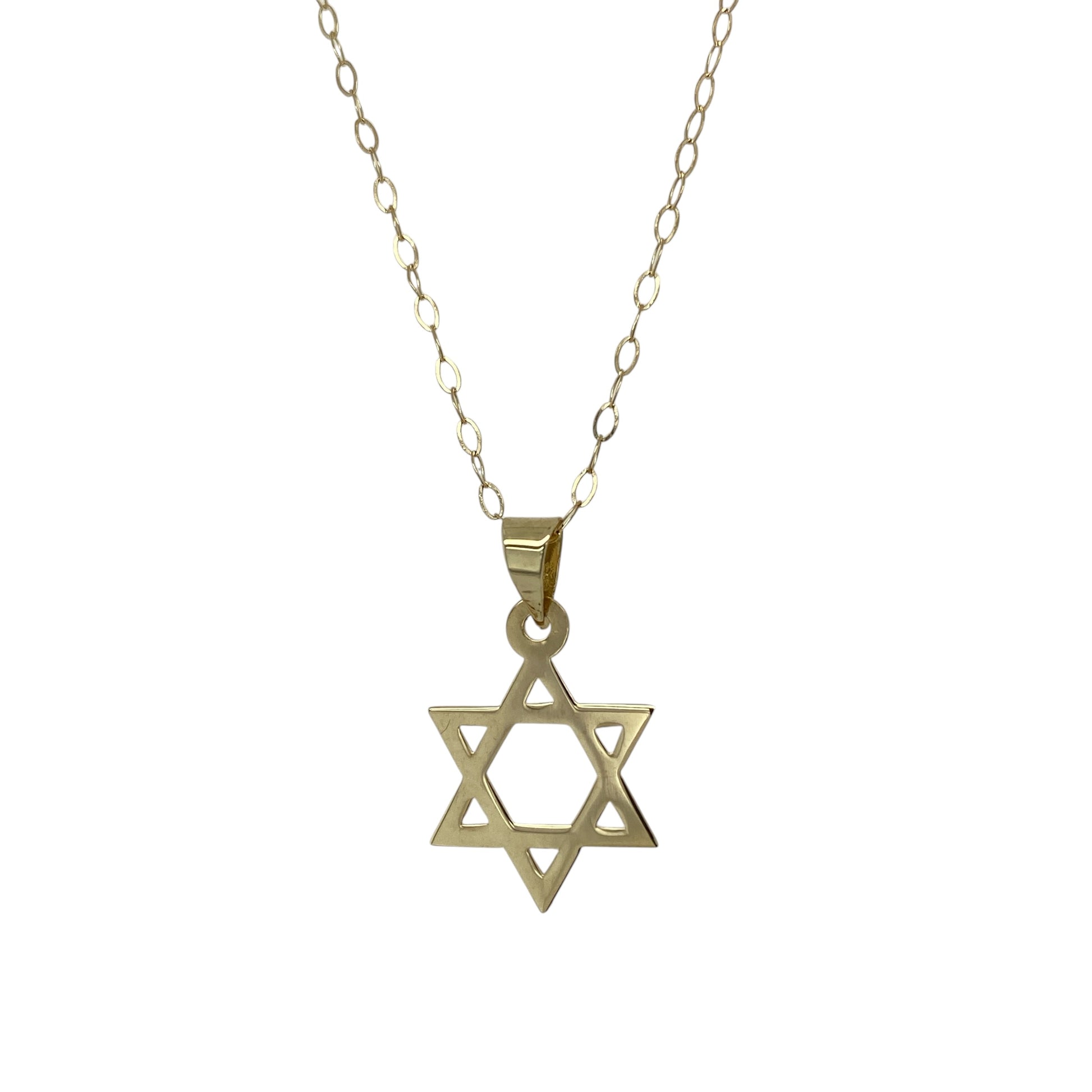 9ct Gold Star of David 16" Necklace