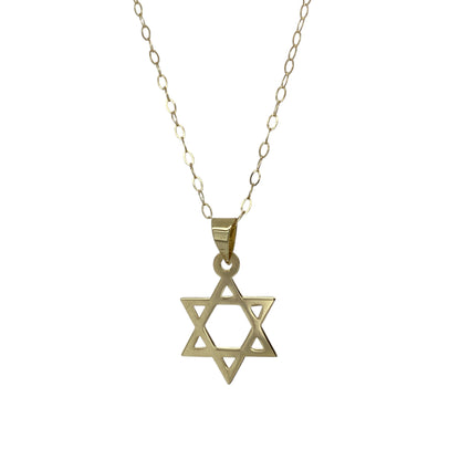 9ct Gold Star of David 16" Necklace