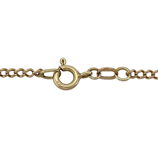Add timeless style to your jewellery collection with this pre-owned 9ct yellow gold curb chain, featuring classic 2mm curb links that offer a versatile and elegant look for everyday wear or showcasing your favourite pendant.

Design: The chain features traditional 2mm curb links with a smooth polished finish, creating a sleek and timeless appearance. Measuring 20 inches in length, it offers a longer profile that can be worn alone or layered with other necklaces.