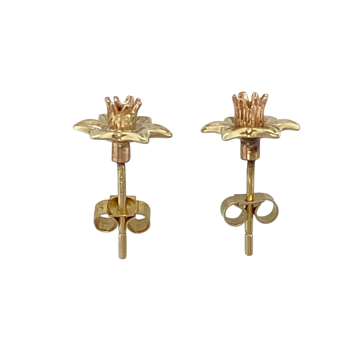9ct Welsh Gold Daffodil Stud Earrings