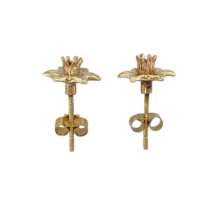 9ct Welsh Gold Daffodil Stud Earrings