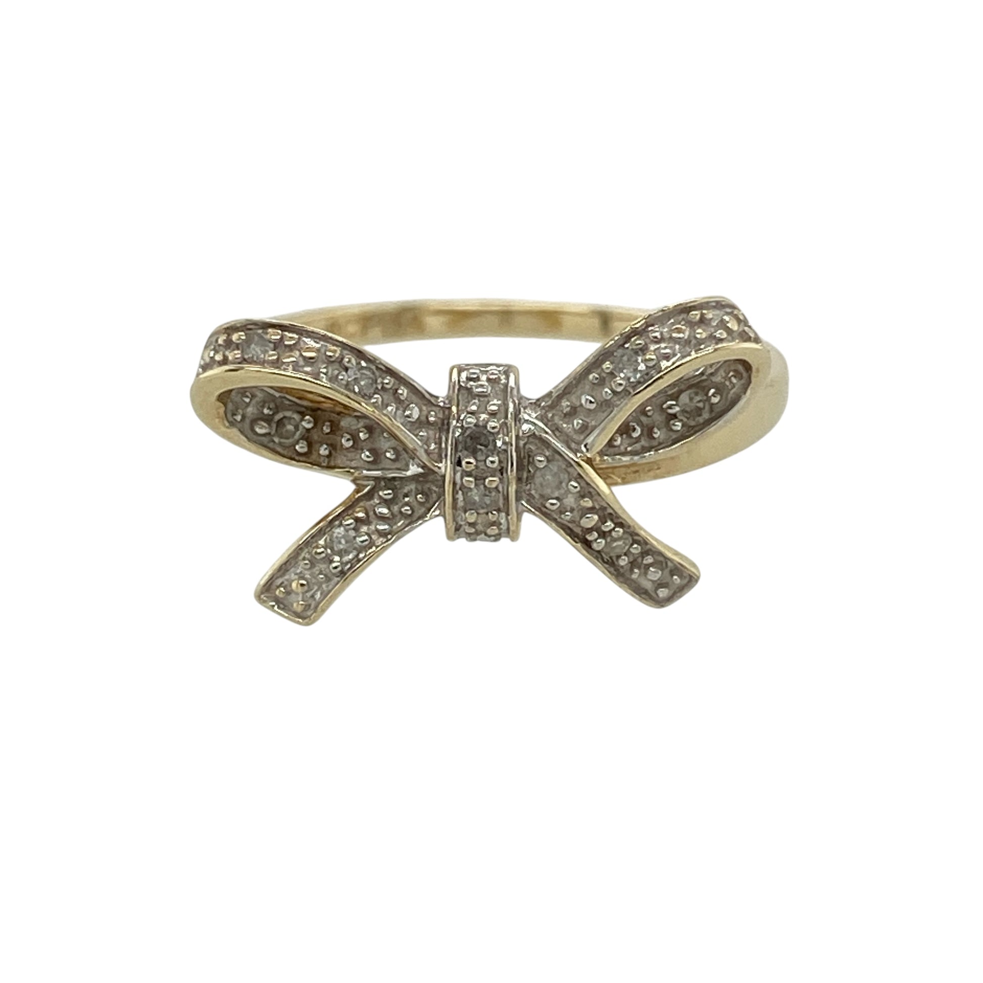 9ct Gold & Diamond Bow Ring