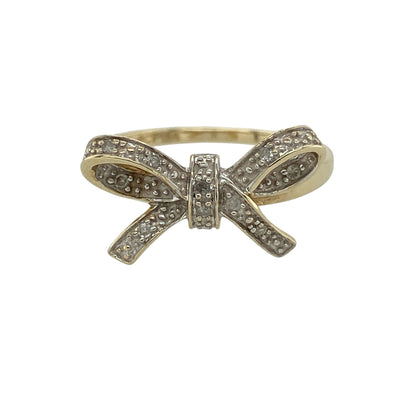 9ct Gold & Diamond Bow Ring