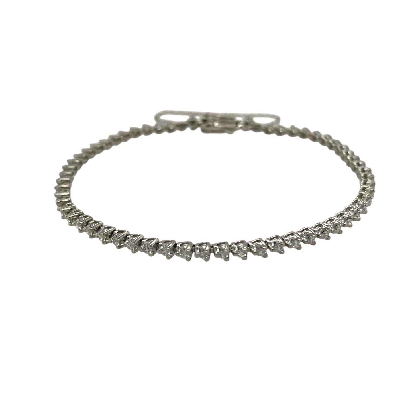 18ct White Gold & Diamond 7.25" Tennis Bracelet