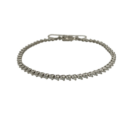 18ct White Gold & Diamond 7.25" Tennis Bracelet