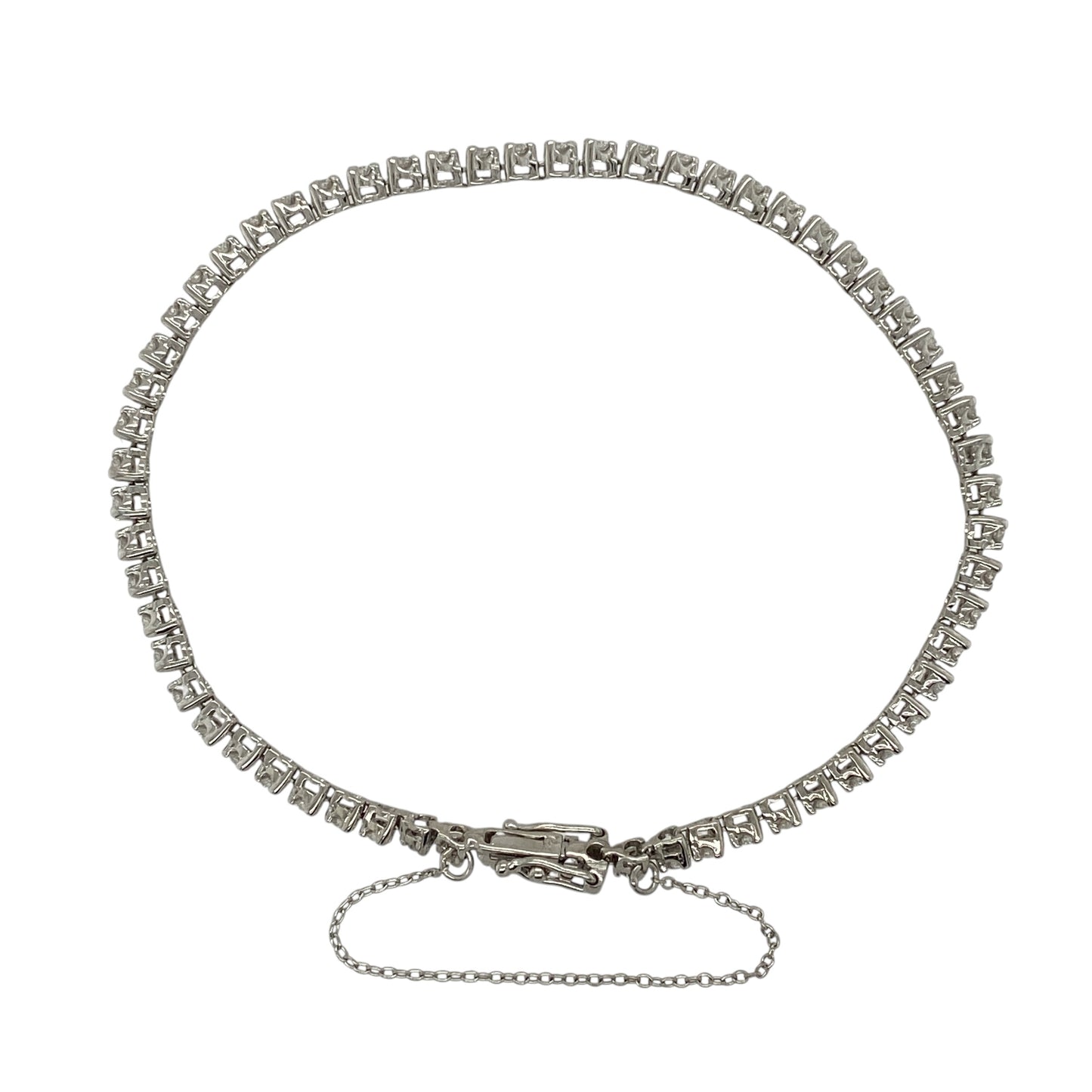 18ct White Gold & Diamond 7.25" Tennis Bracelet
