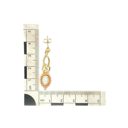 9ct Gold & Opalique Clogau Celtic Drop Earrings