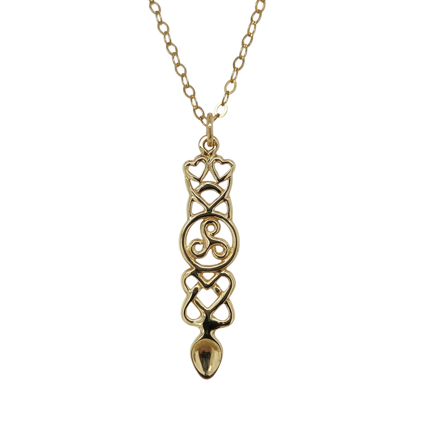 9ct Gold Celtic Lovespoon 18" Necklace