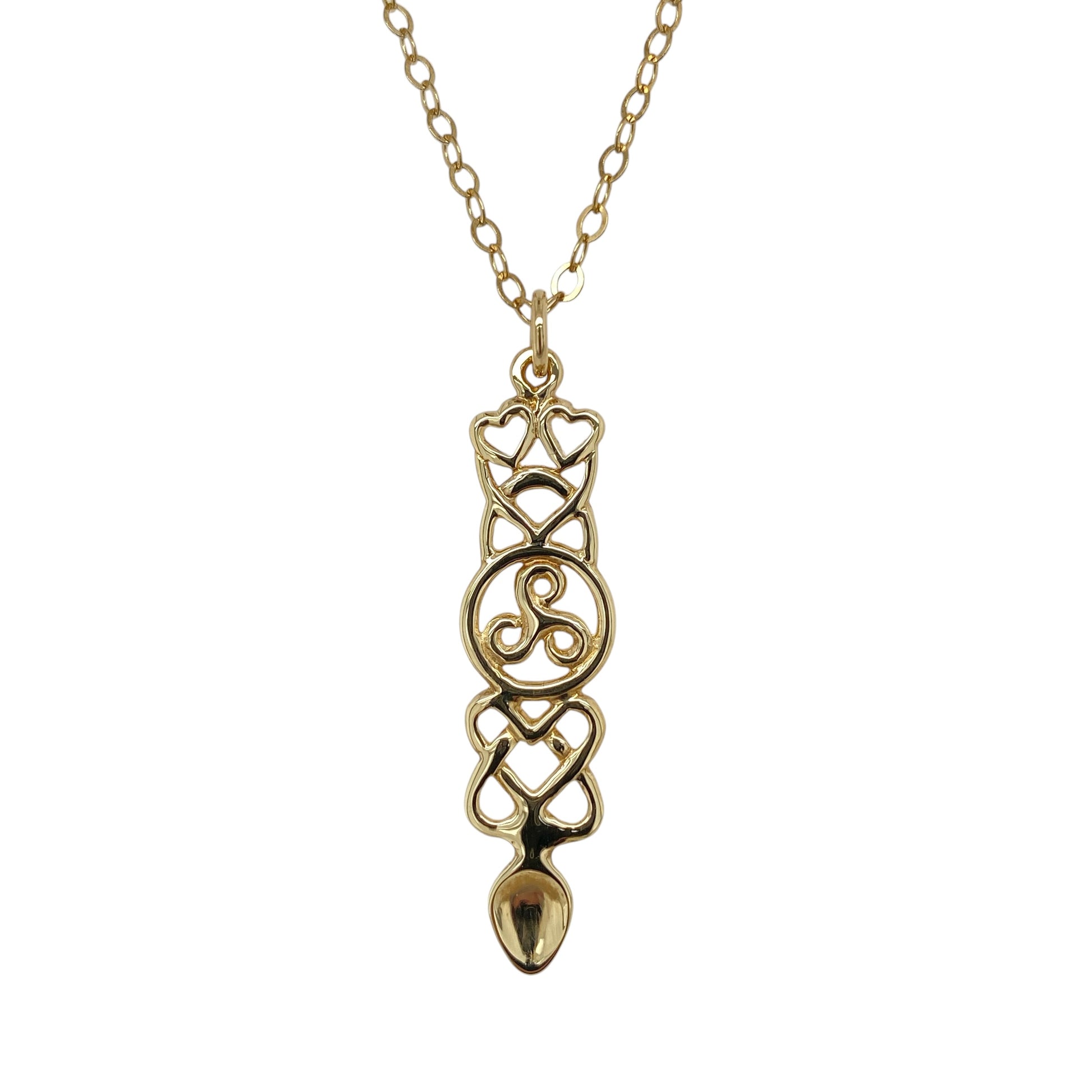 9ct Gold Celtic Lovespoon 18" Necklace