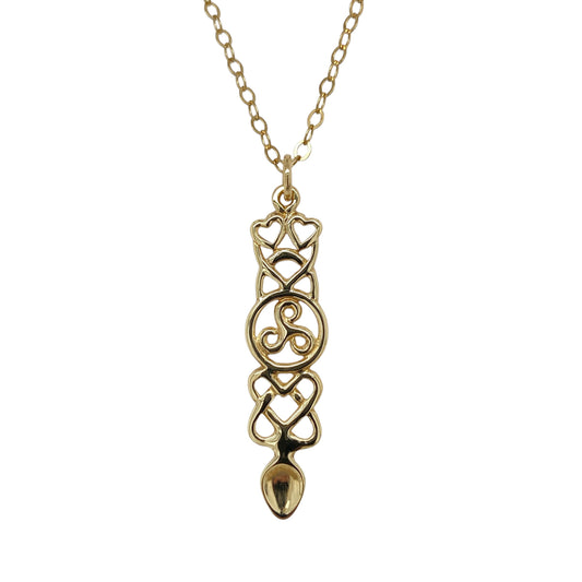 9ct Gold Celtic Lovespoon 18" Necklace