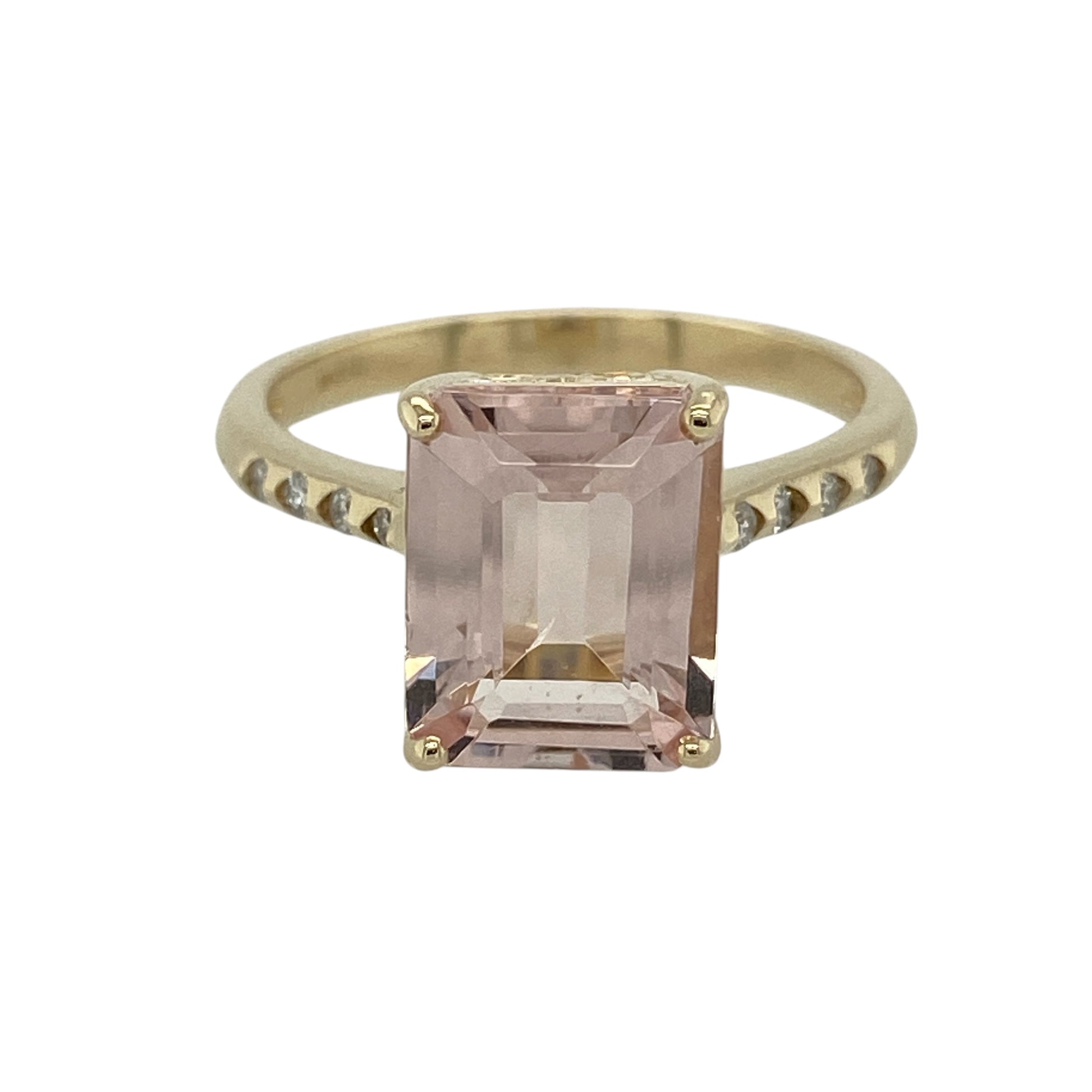 9ct Gold Diamond & Morganite Ring