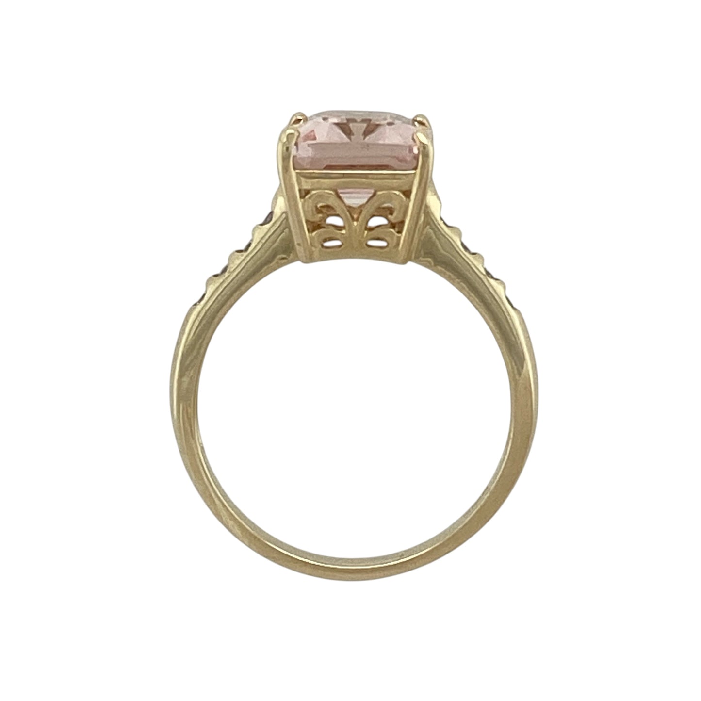 9ct Gold Diamond & Morganite Ring