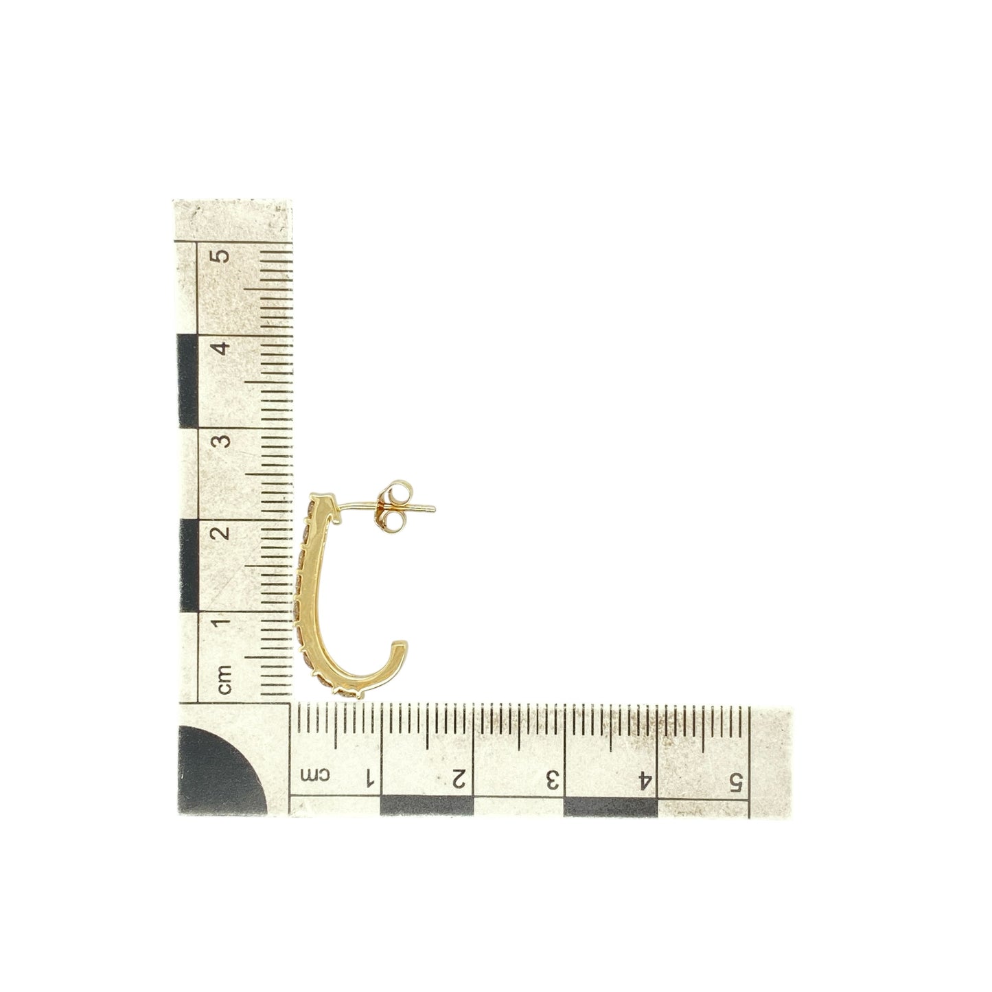 9ct Gold & Diamond Curved Bar Stud Earrings