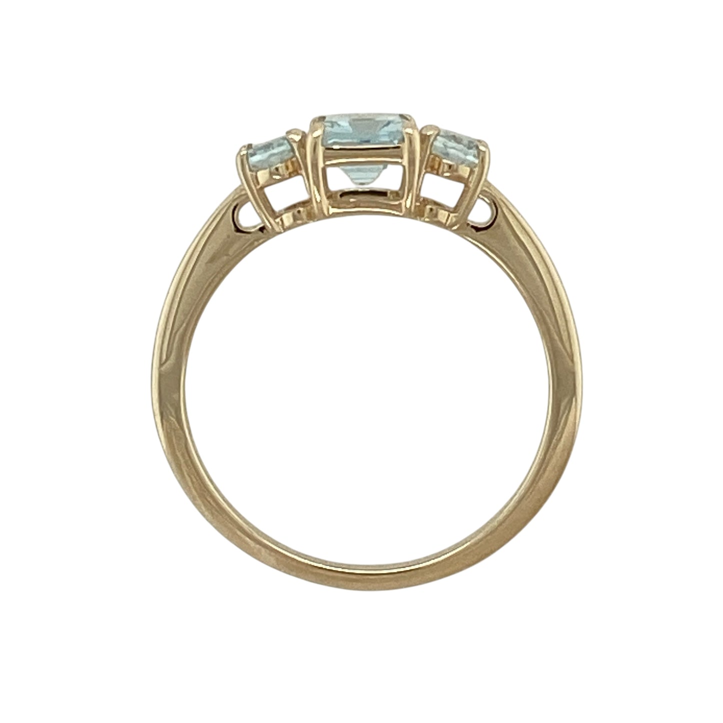 9ct Gold & Aqua Trilogy Ring