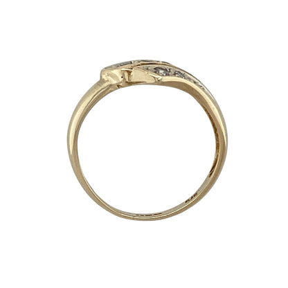 9ct Gold & Cubic Zirconia Three Row Ring