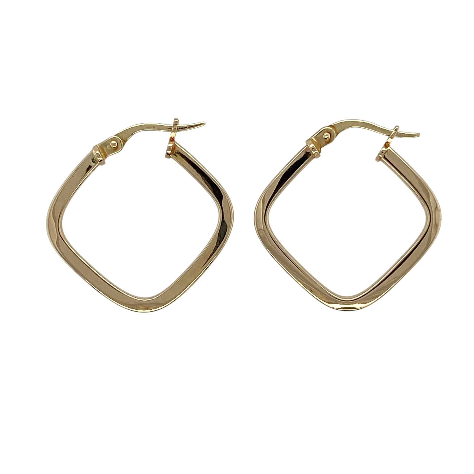 9ct Gold Plain Square Creole Earrings
