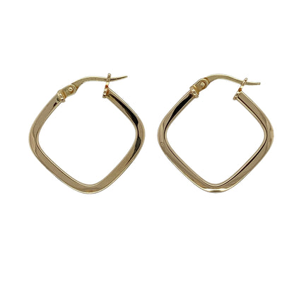 9ct Gold Plain Square Creole Earrings