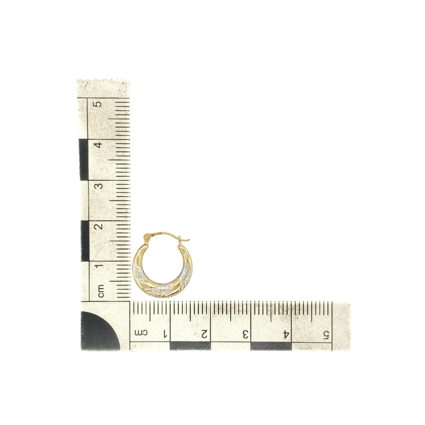 9ct Gold Twist Patterned Hoop Creole Earrings