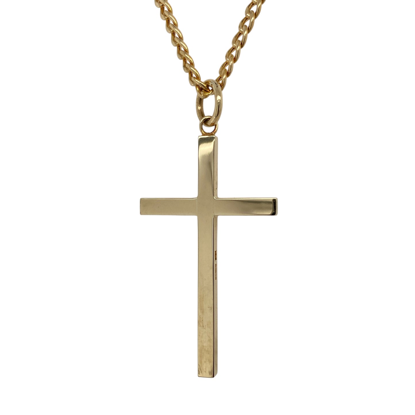 9ct Gold Plain Large Cross 22" Necklace