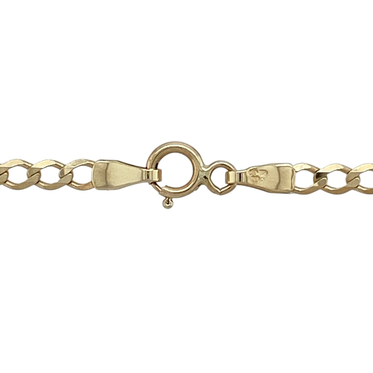 Complete your jewellery collection with this pre-owned 9ct yellow gold 24-inch curb chain, featuring classic 2mm curb links that offer timeless style and exceptional versatility.

Design: This necklace features the ever-popular curb link design, with smoothly interlocking links that create a sleek and elegant profile. Measuring approximately 2mm wide, the chain has a refined appearance that is perfect for wearing alone or showcasing a favourite pendant.