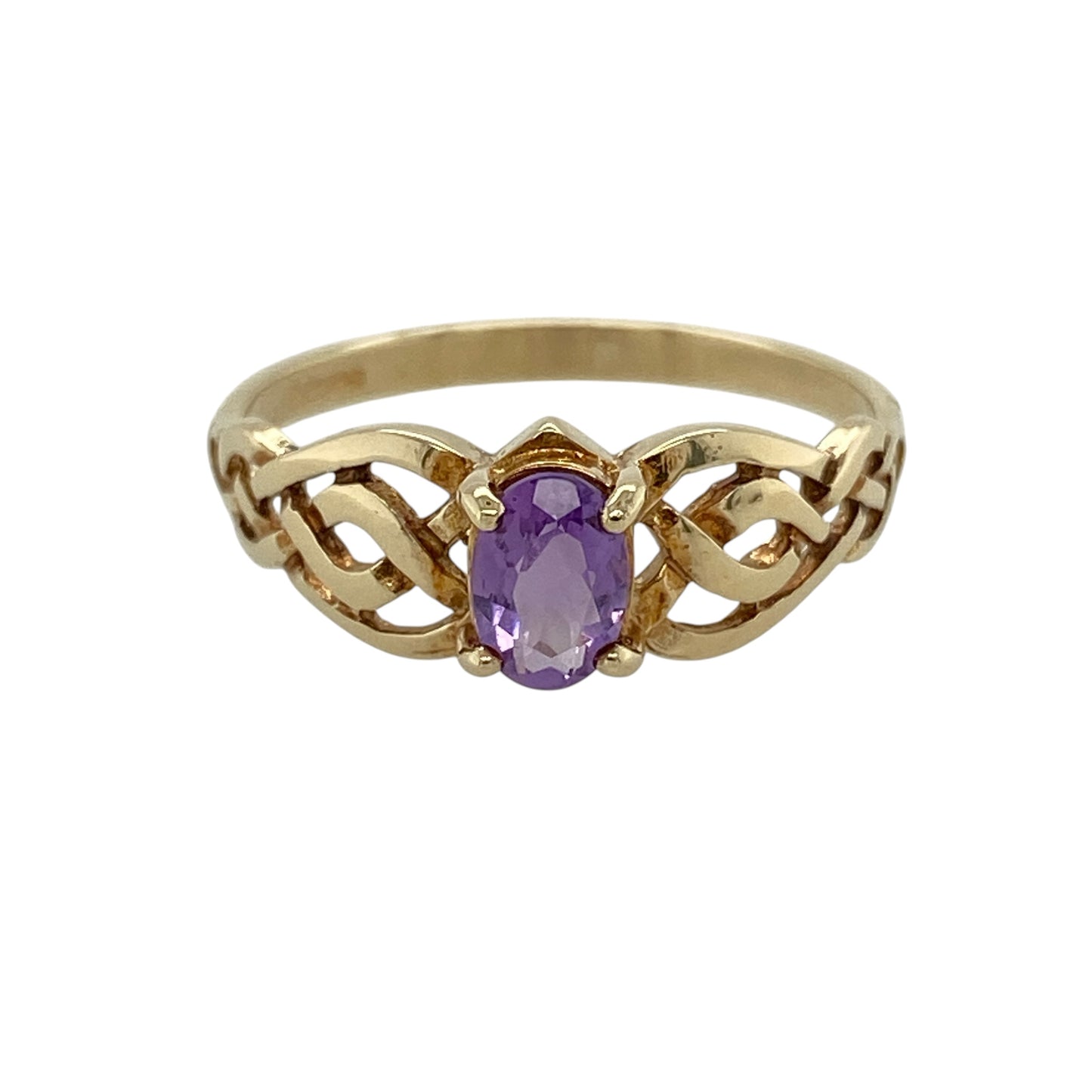 9ct Gold & Amethyst Celtic Ring