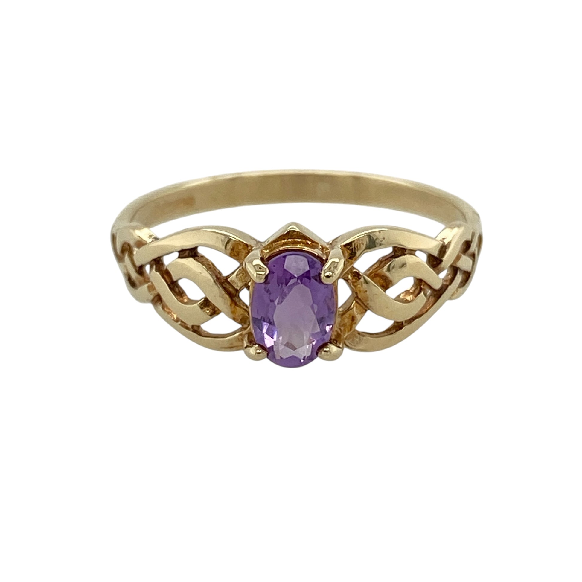 9ct Gold & Amethyst Celtic Ring