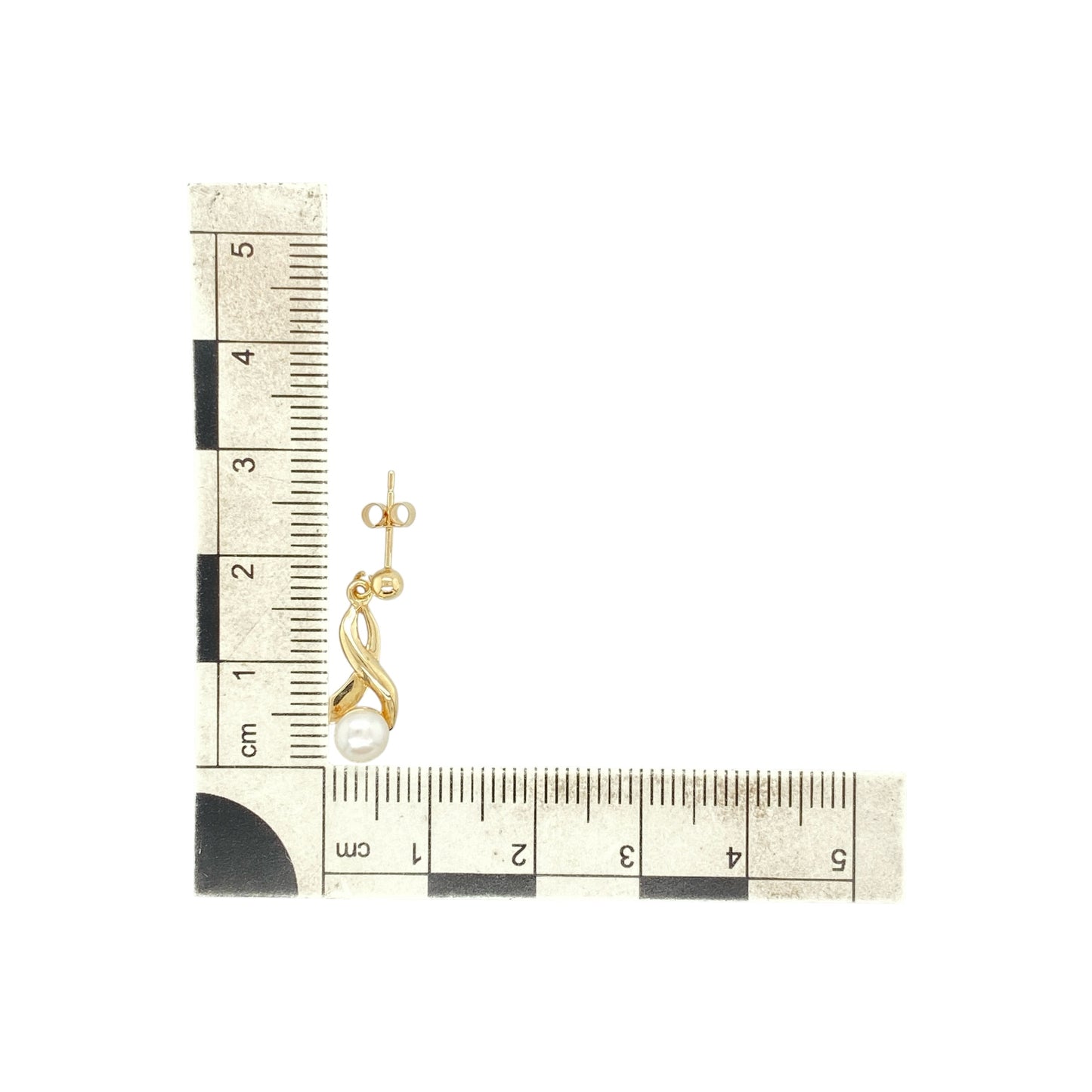 9ct Gold Pearl Twist Drop Earrings