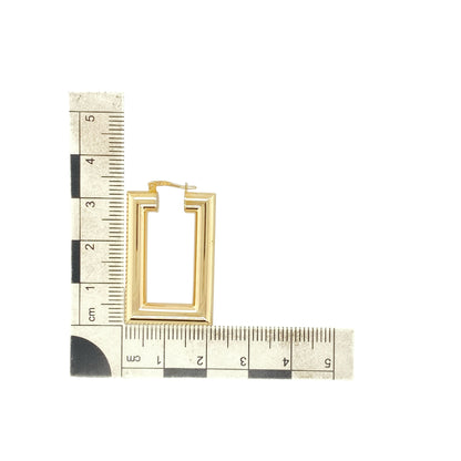 9ct Gold Rectangle Creole Earrings