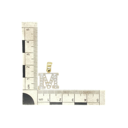 9ct Gold & Cubic Zirconia Initial 'M' Pendant