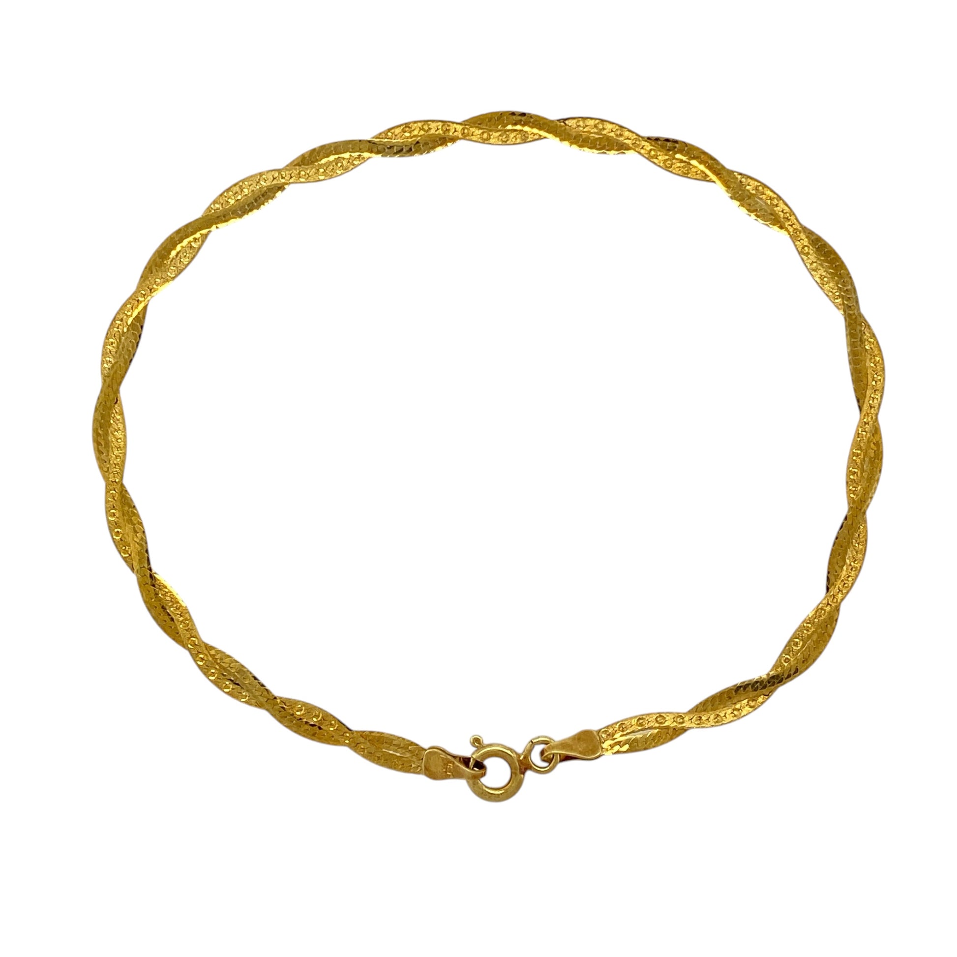 9ct Gold 7" Patterned Woven Bracelet