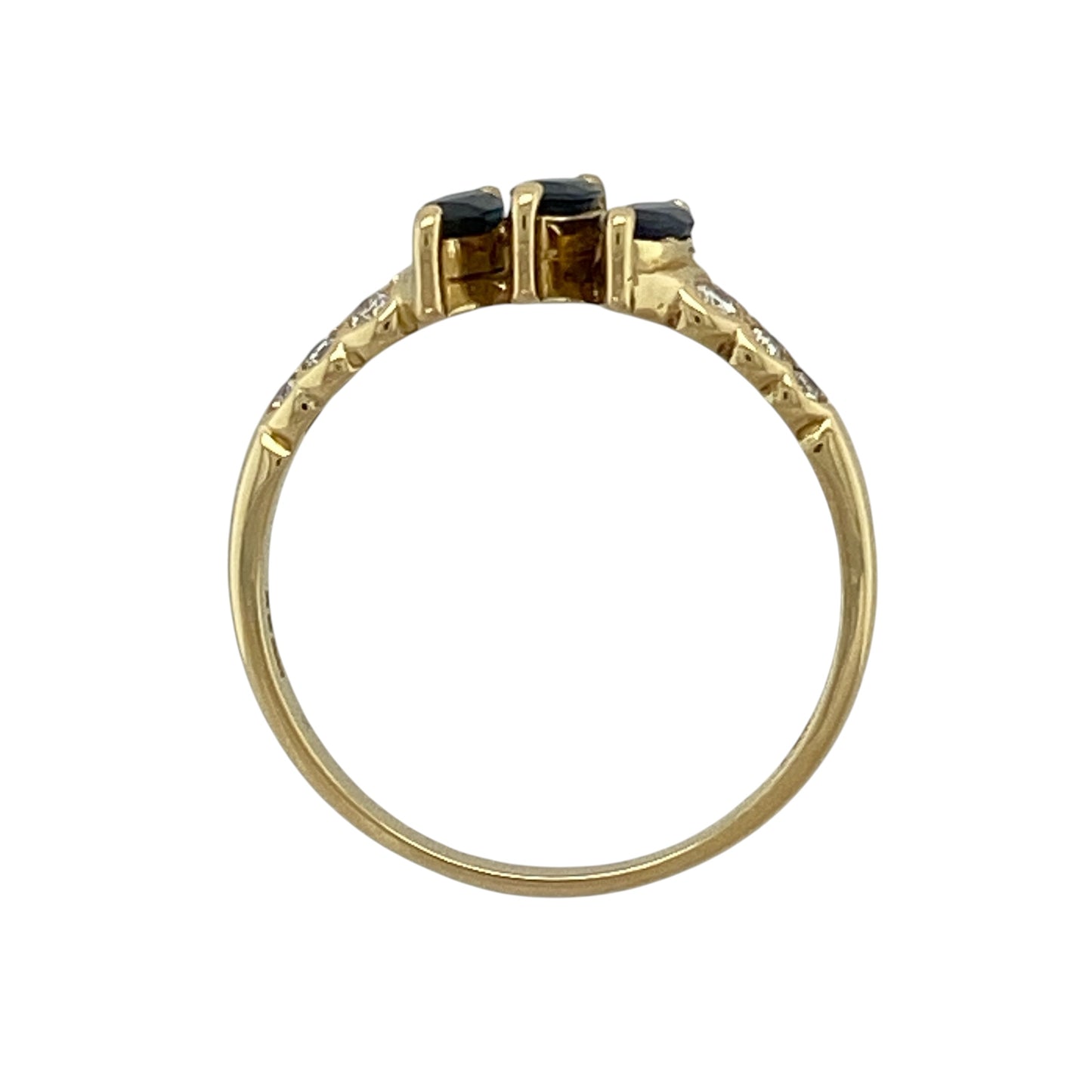 18ct Gold Diamond & Sapphire Trilogy Ring