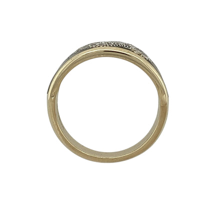 9ct Gold & Diamond Green Enamel Leopard Band Ring