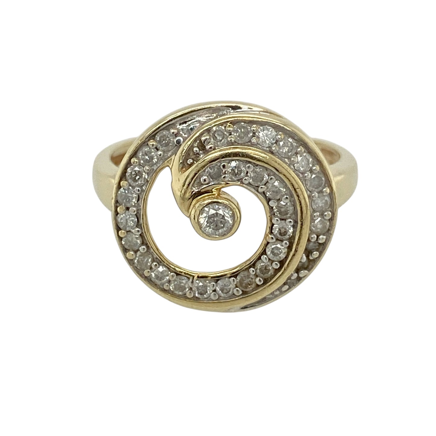 9ct Gold & Diamond Swirl Ring