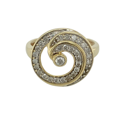 9ct Gold & Diamond Swirl Ring
