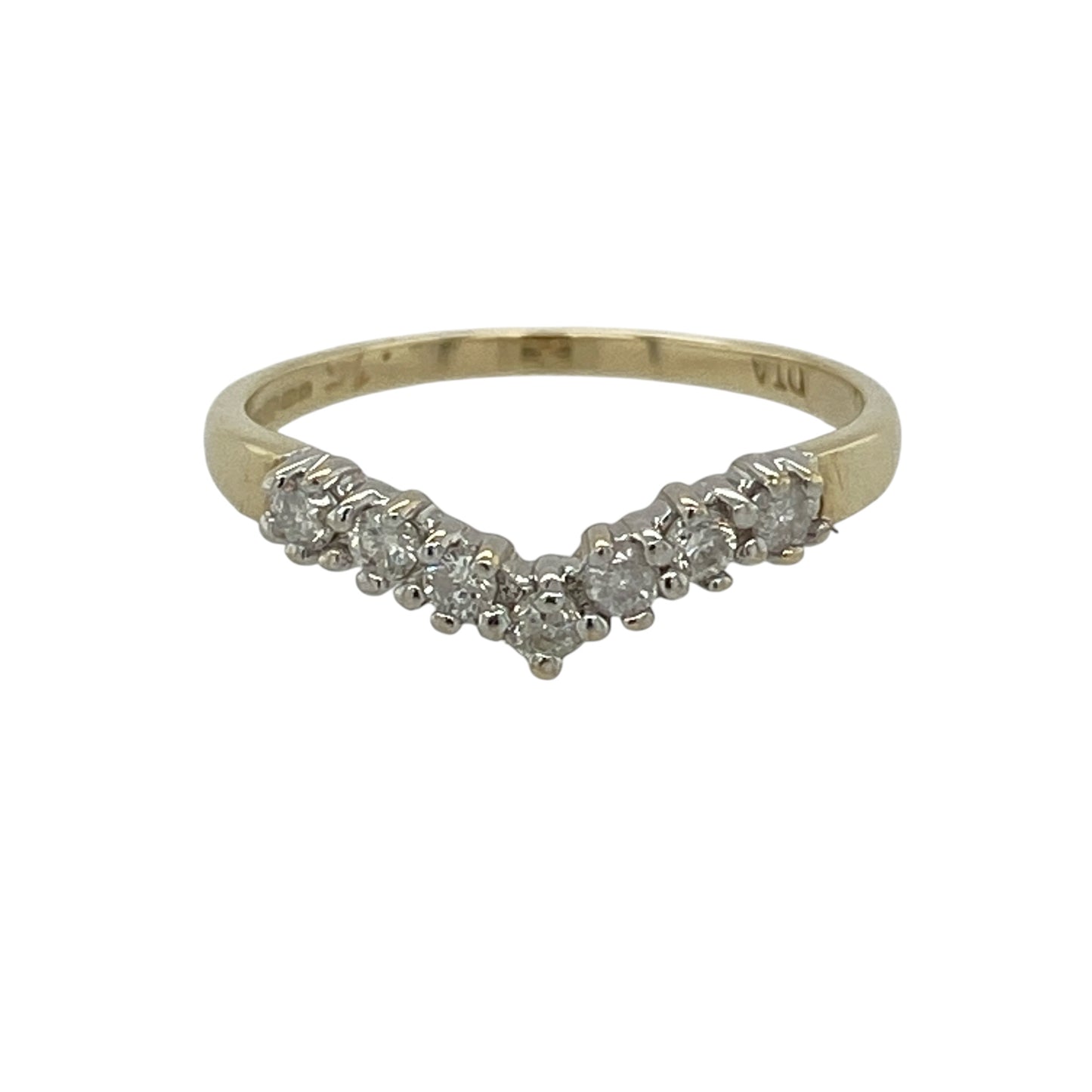 9ct Gold & Diamond Wishbone Ring