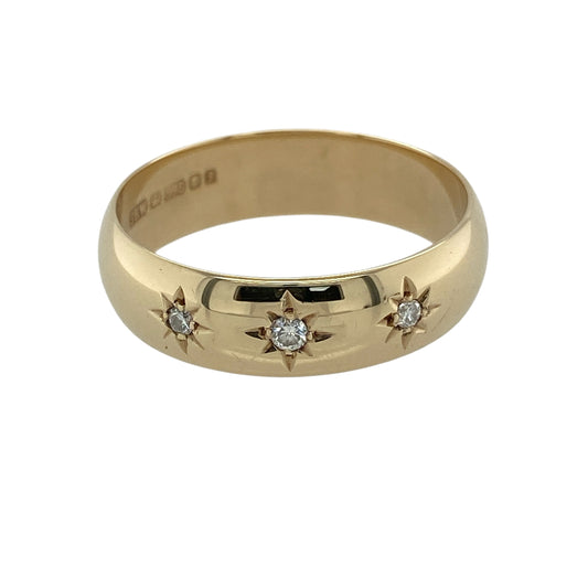 9ct Gold & Diamond Trilogy Band Ring
