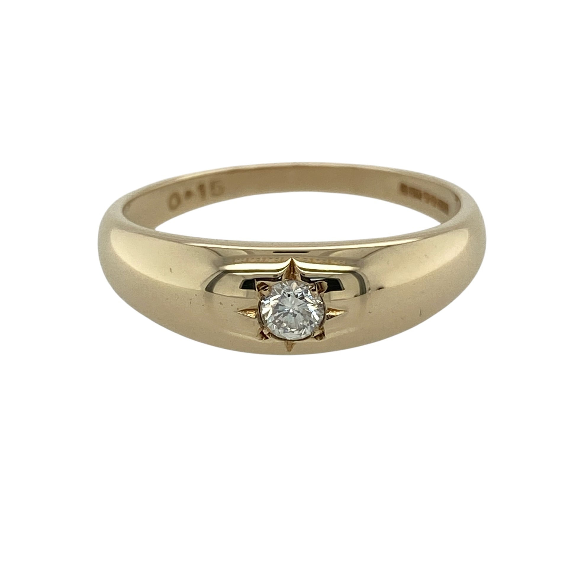 9ct Gold & Diamond Solitaire Band Ring