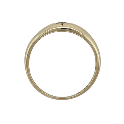 9ct Gold & Diamond Solitaire Band Ring